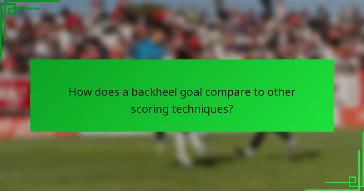 How does a backheel goal compare to other scoring techniques?