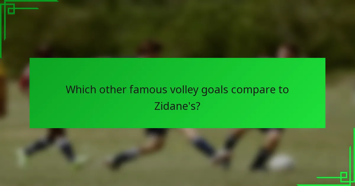 Which other famous volley goals compare to Zidane's?